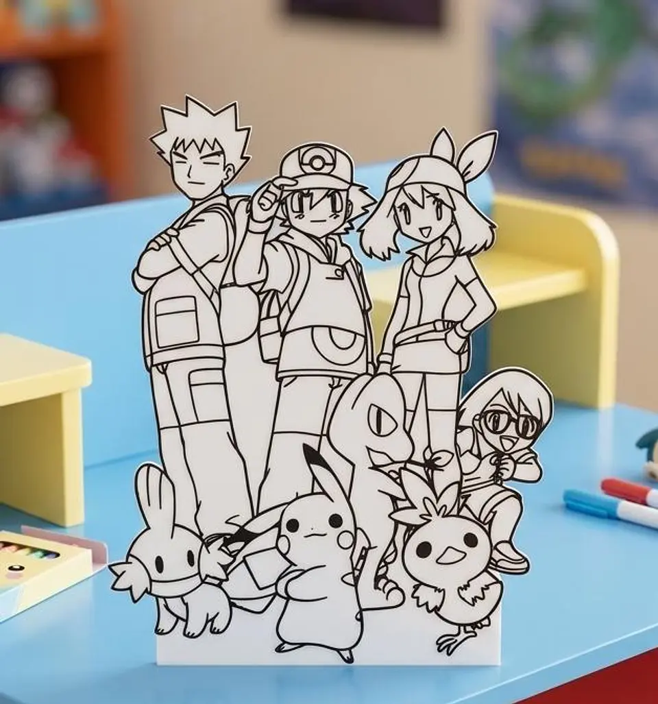Pokémon base de plástico impresión 3D para colorear interactivo  2
