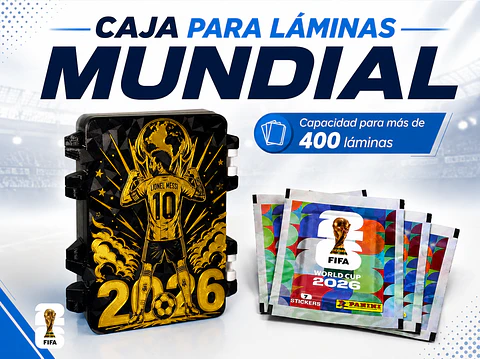 Caja porta Laminas Figuritas Mundial FIFA 2026