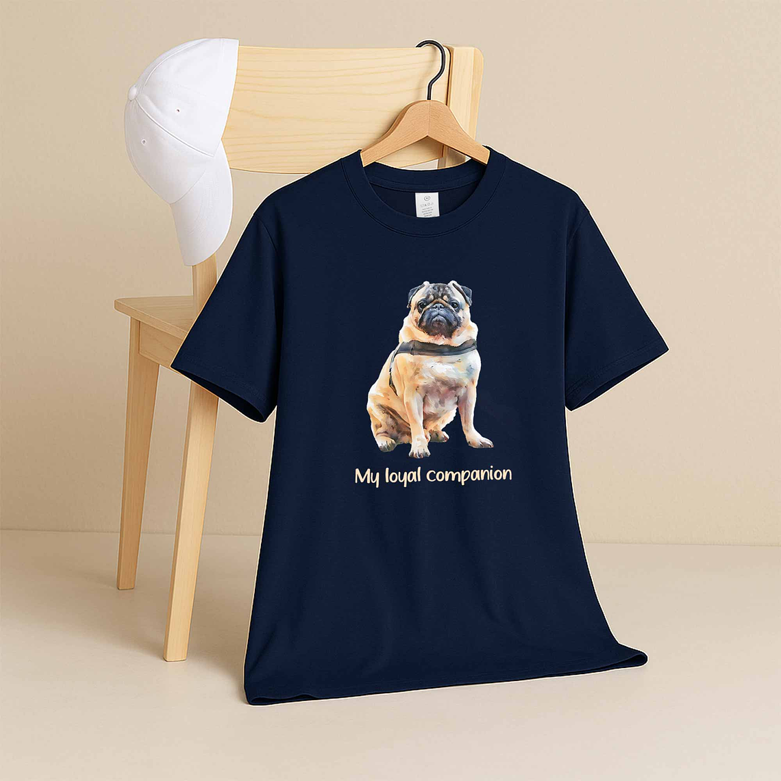 Unique Photo to Oil Painting Your Furry Friend Unisex Crewneck T-shirt S-5XL Illustration Style Gift For Pet Celebration 5
