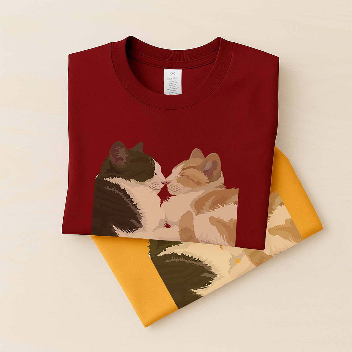 Personalized Turn Photo into Art Cat Mom Portrait Unisex Crewneck T-shirt S-5XL Digital Art Style Keepsake For Pet Memorial and Loss 6