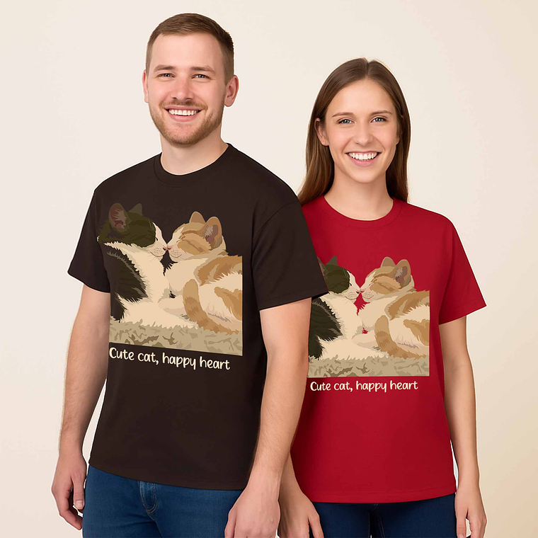 Personalized Turn Photo into Art Cat Mom Portrait Unisex Crewneck T-shirt S-5XL Digital Art Style Keepsake For Pet Memorial and Loss 7