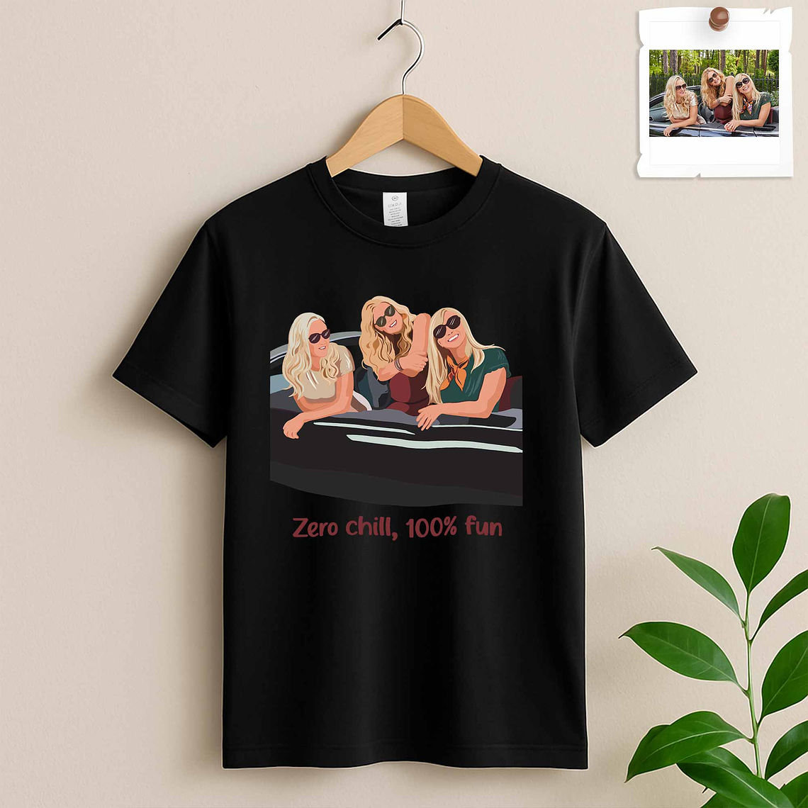 Custom Turn Photo into Art Best Friend Portrait Unisex Crewneck T-shirt S-5XL Illustration Style Thoughtful Friendship Gift 2