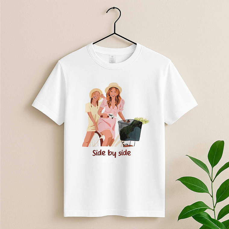 Custom Turn Photo into Art Best Friend Portrait Unisex Crewneck T-shirt S-5XL Illustration Style Thoughtful Friendship Gift 3