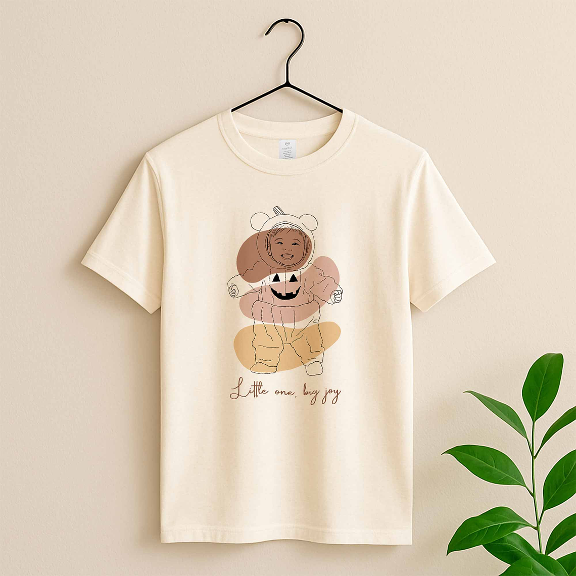 Customized Photo to Art Baby Portrait Unisex Crewneck T-shirt S-5XL Line Art Style Newborn Keepsake Gift 4
