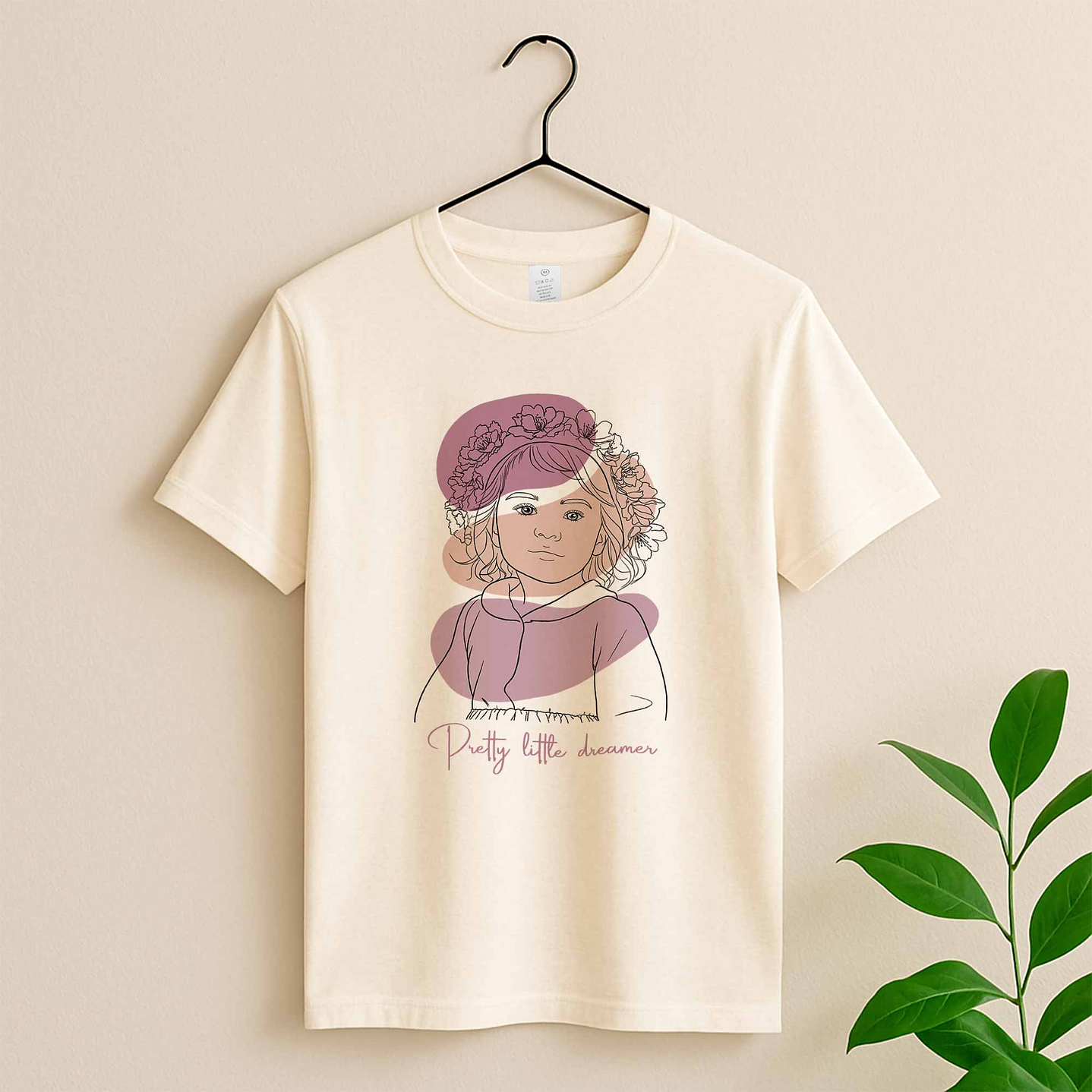 Customized Photo to Art Baby Portrait Unisex Crewneck T-shirt S-5XL Line Art Style Newborn Keepsake Gift 6