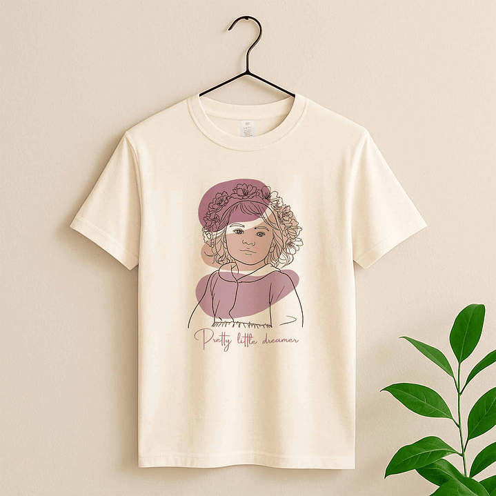 Customized Photo to Art Baby Portrait Unisex Crewneck T-shirt S-5XL Line Art Style Newborn Keepsake Gift 6