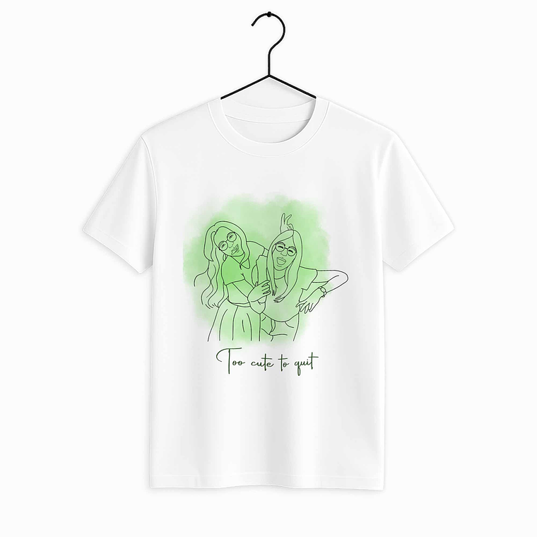 Personalized Line Art from Photo Friendship Picture Unisex Crewneck T-shirt S-5XL Minimalist Style Best Friend Gift 1