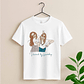 Personalized Photo to Doodle Friendship Picture Unisex Crewneck T-shirt S-5XL Minimalist Style Best Friends Birthday or Anniversary Gift - thumbnail 2