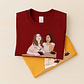 Personalized Photo to Doodle Friendship Picture Unisex Crewneck T-shirt S-5XL Minimalist Style Best Friends Birthday or Anniversary Gift - thumbnail 6