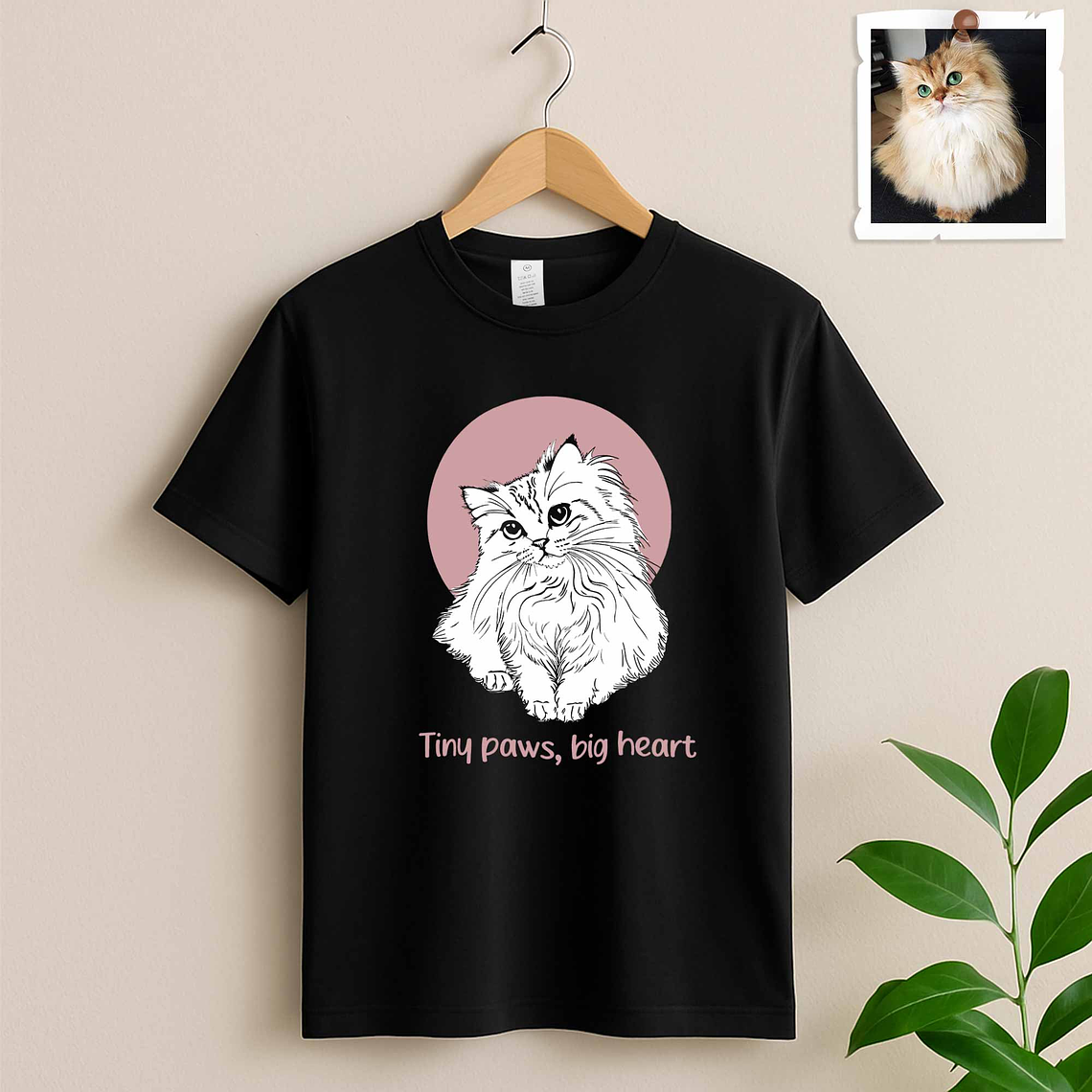 Personalized Photo to Line Art Pet Picture Unisex Crewneck T-shirt S-5XL Minimalist Style Custom Pet Gift 2