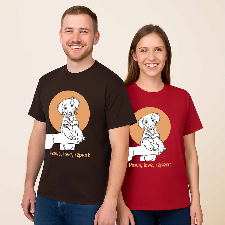 Personalized Photo to Line Art Pet Picture Unisex Crewneck T-shirt S-5XL Minimalist Style Custom Pet Gift 7