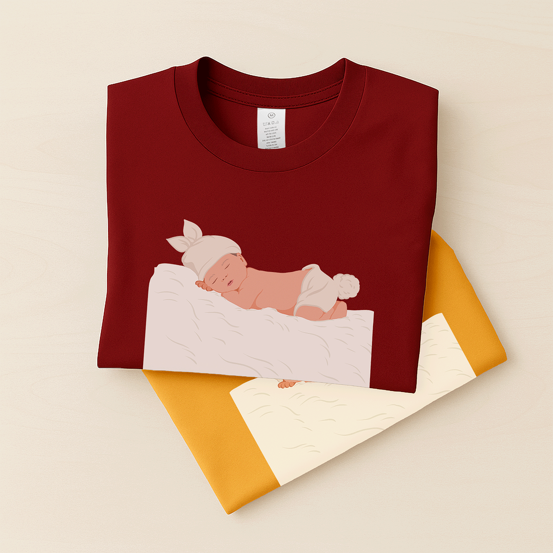 Custom Photo to Illustration Baby Portrait Unisex Crewneck T-shirt S-5XL Digital Art Style Newborn Keepsake 6