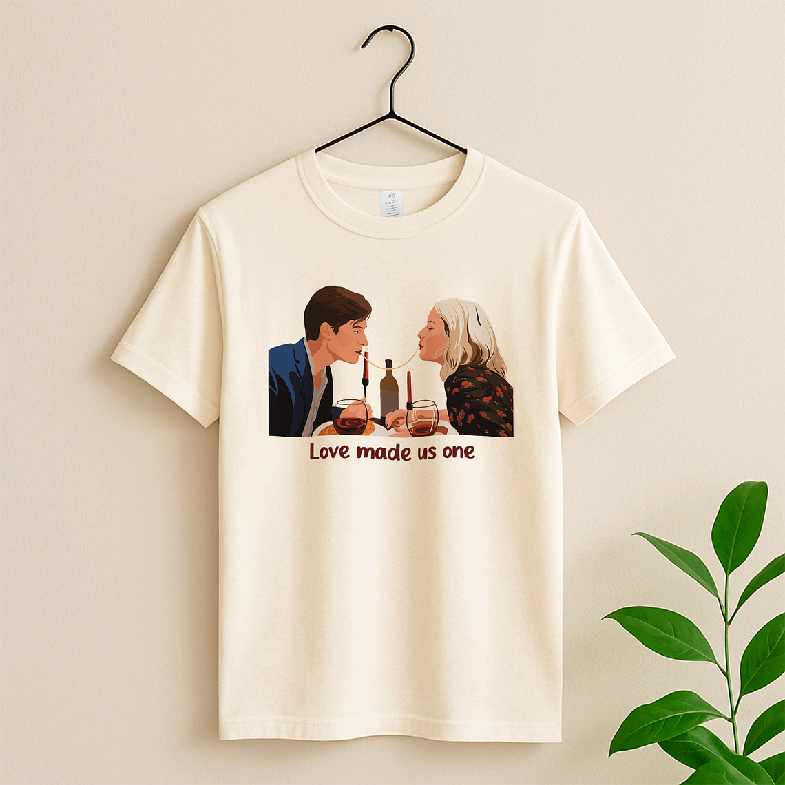 Personalized Photo to Portrait Couple Moment Unisex Crewneck T-shirt S-5XL Illustration Style Romantic Anniversary Gift 4