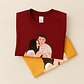 Personalized Family Portrait from Photo, Custom Illustrated Art, Unique Gift for Home, Anniversary Unisex Crewneck T-shirt S-5XL - thumbnail 6