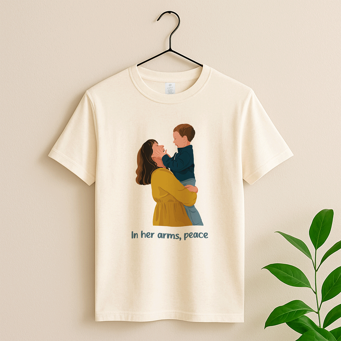 Personalized Illustration from Photo Family Portrait Unisex Crewneck T-shirt S-5XL Digital Art Style Mom and Kid Memorial Gift 4