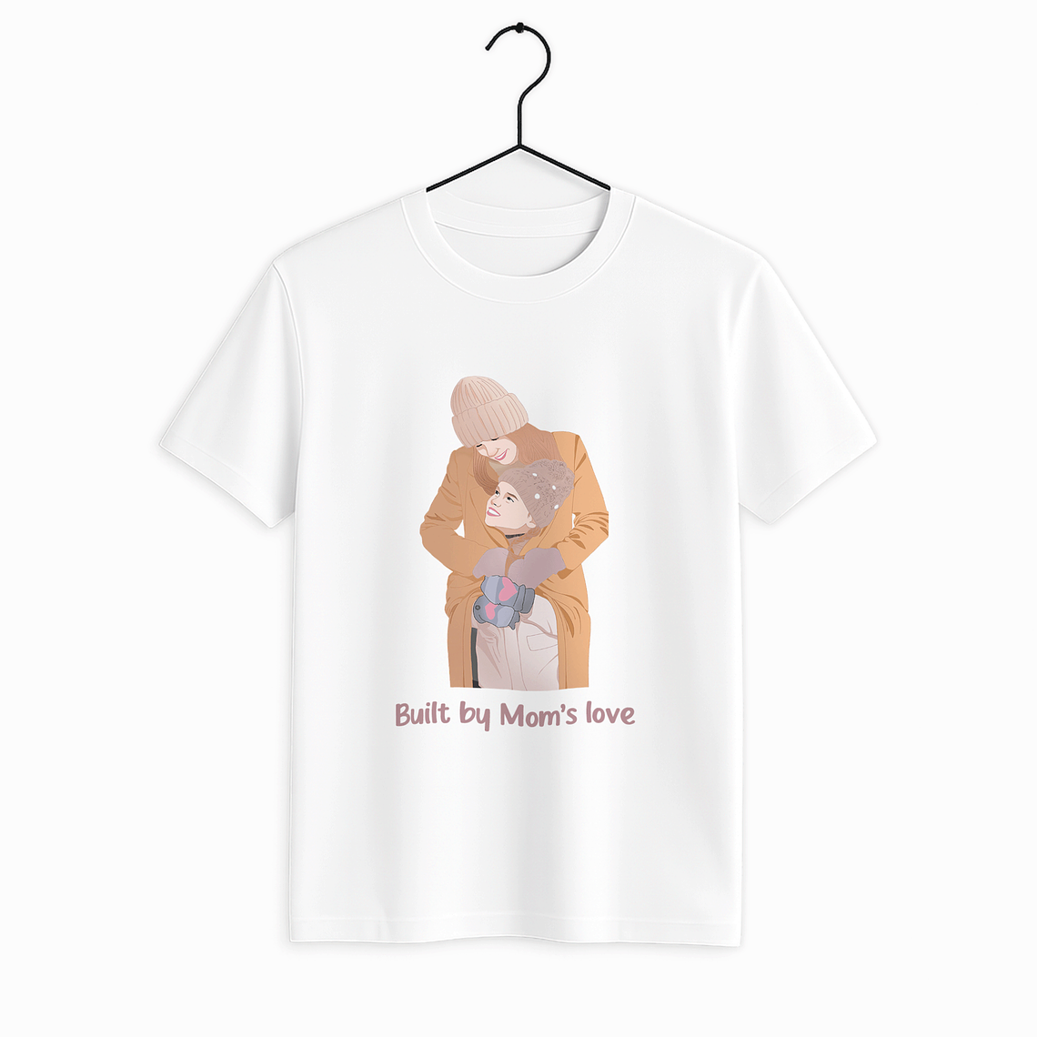 Custom Portrait from Photo Family Picture Unisex Crewneck T-shirt S-5XL Illustration Style Mother's Day Gift 1