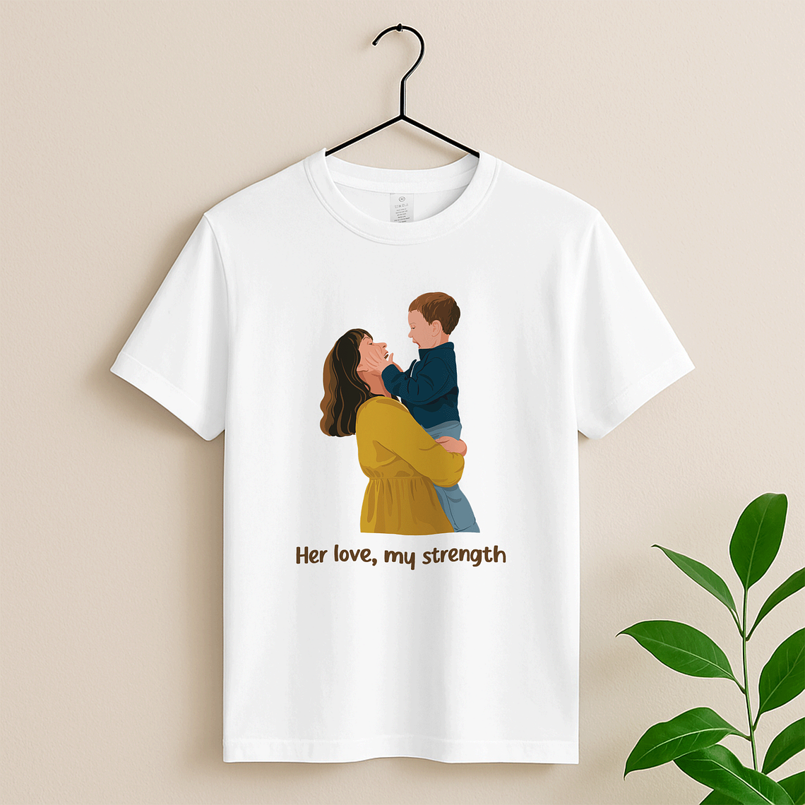 Custom Portrait from Photo Family Picture Unisex Crewneck T-shirt S-5XL Illustration Style Mother's Day Gift 3