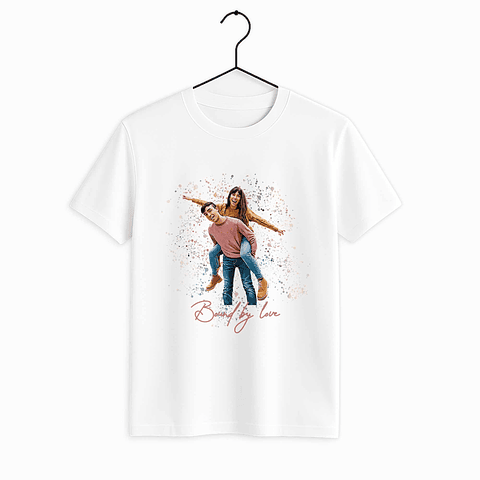 Custom Turn Photo into Art Couple Moment Unisex Crewneck T-shirt S-5XL Illustration Style Gift For Couple