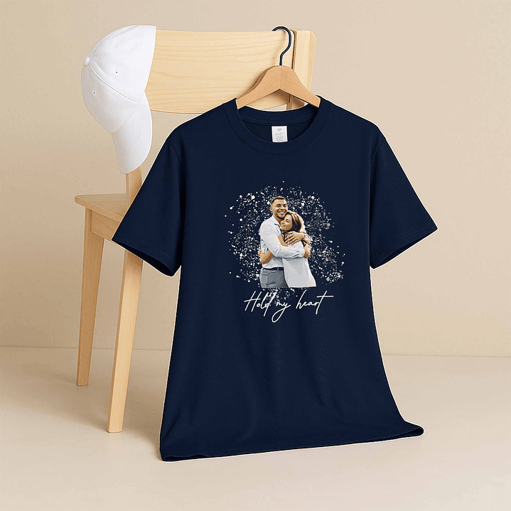 Custom Turn Photo into Art Couple Moment Unisex Crewneck T-shirt S-5XL Illustration Style Gift For Couple 5