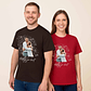 Custom Turn Photo into Art Couple Moment Unisex Crewneck T-shirt S-5XL Illustration Style Gift For Couple - thumbnail 7