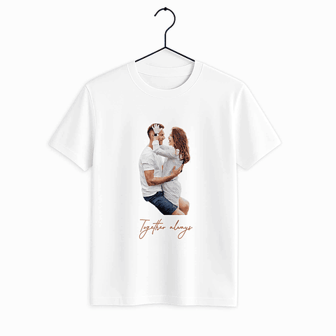 Customized Turn Photo into Art First Date or Wedding Picture Unisex Crewneck T-shirt S-5XL Oil Painting Style Gift For Couple