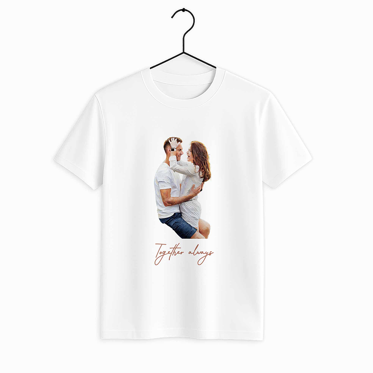 Customized Turn Photo into Art First Date or Wedding Picture Unisex Crewneck T-shirt S-5XL Oil Painting Style Gift For Couple 1