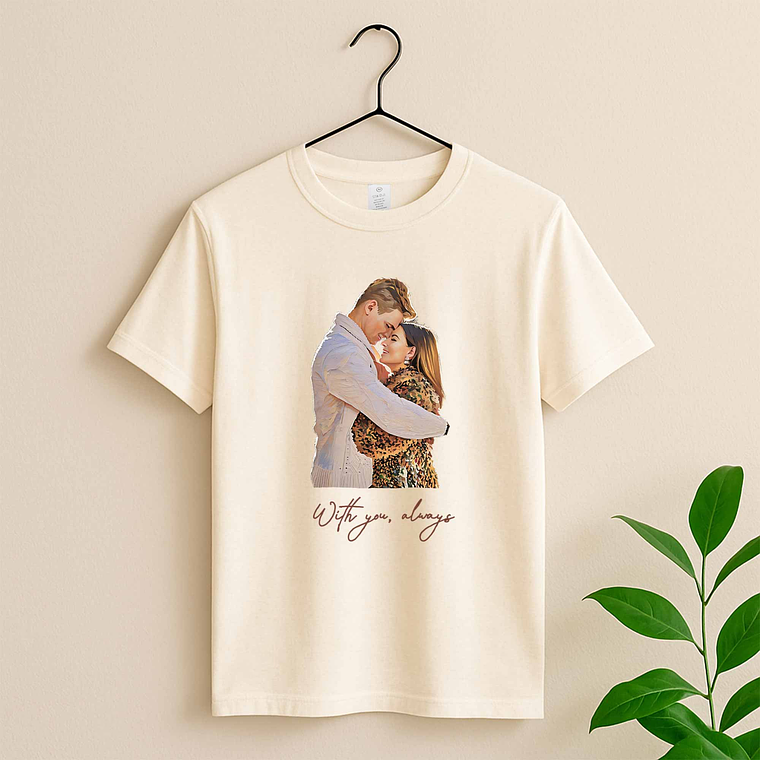 Customized Turn Photo into Art First Date or Wedding Picture Unisex Crewneck T-shirt S-5XL Oil Painting Style Gift For Couple 4