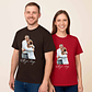 Customized Turn Photo into Art First Date or Wedding Picture Unisex Crewneck T-shirt S-5XL Oil Painting Style Gift For Couple - thumbnail 7