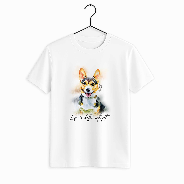Custom Turn Photo into Art Pet Illustration Unique Unisex Crewneck T-shirt S-5XL Watercolor Style Pet Lover Gift 3