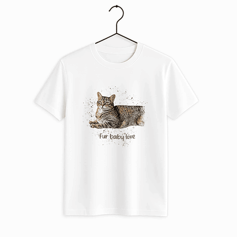 Custom Turn Photo into Art Pet Portrait Unisex Crewneck T-shirt S-5XL Illustration Style Gift for Dog & Cat Owners