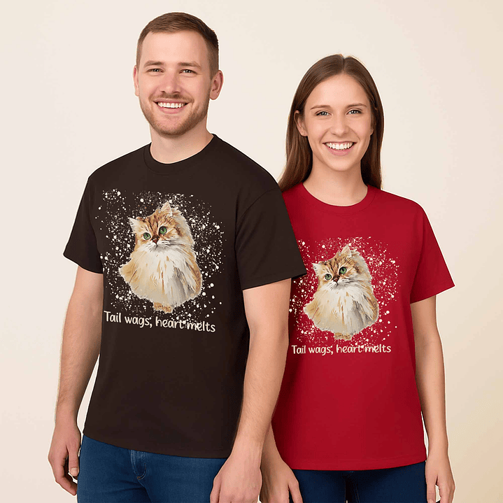 Custom Turn Photo into Art Pet Portrait Unisex Crewneck T-shirt S-5XL Illustration Style Gift for Dog & Cat Owners 7