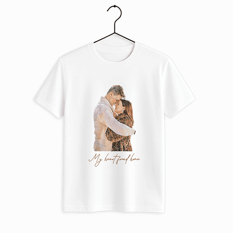 Custom Turn Photo into Art Couple Portrait Unisex Crewneck T-shirt S-5XL Watercolor Style Romantic Gift