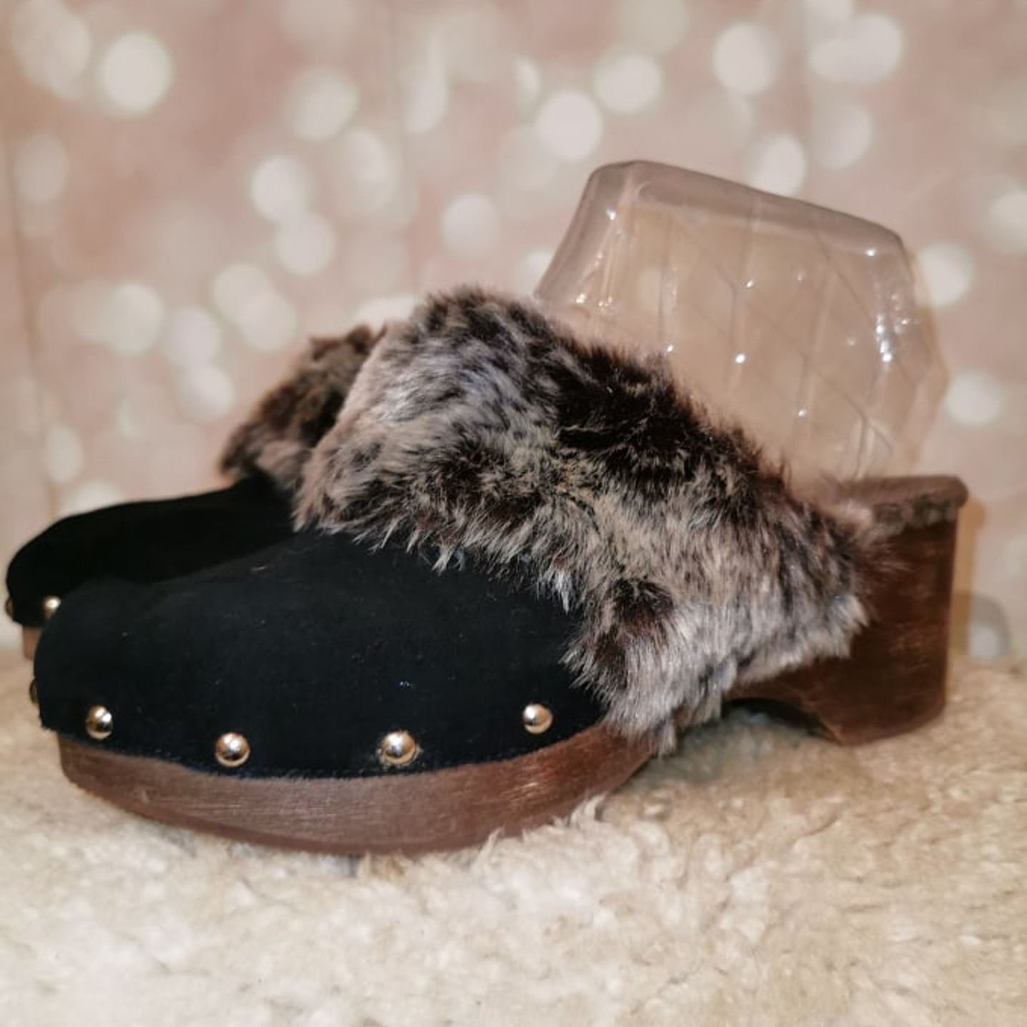 Zuecos Babuchas Cuero Faux Fur RAPSODIA (37-38) 1