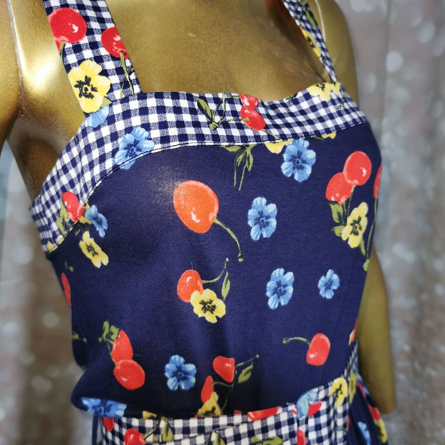 Vestido Cherry Retro Pinup 50's MANGO (M) NUEVO ETIQUETA 3