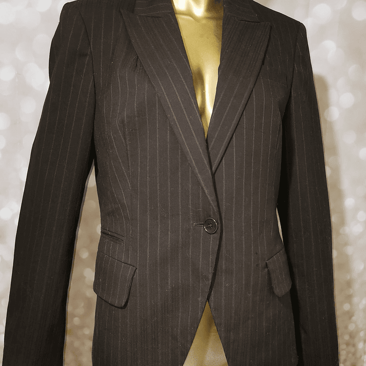 Blazer Pinstripe Café 32% Viscosa BENETTON (M)  1