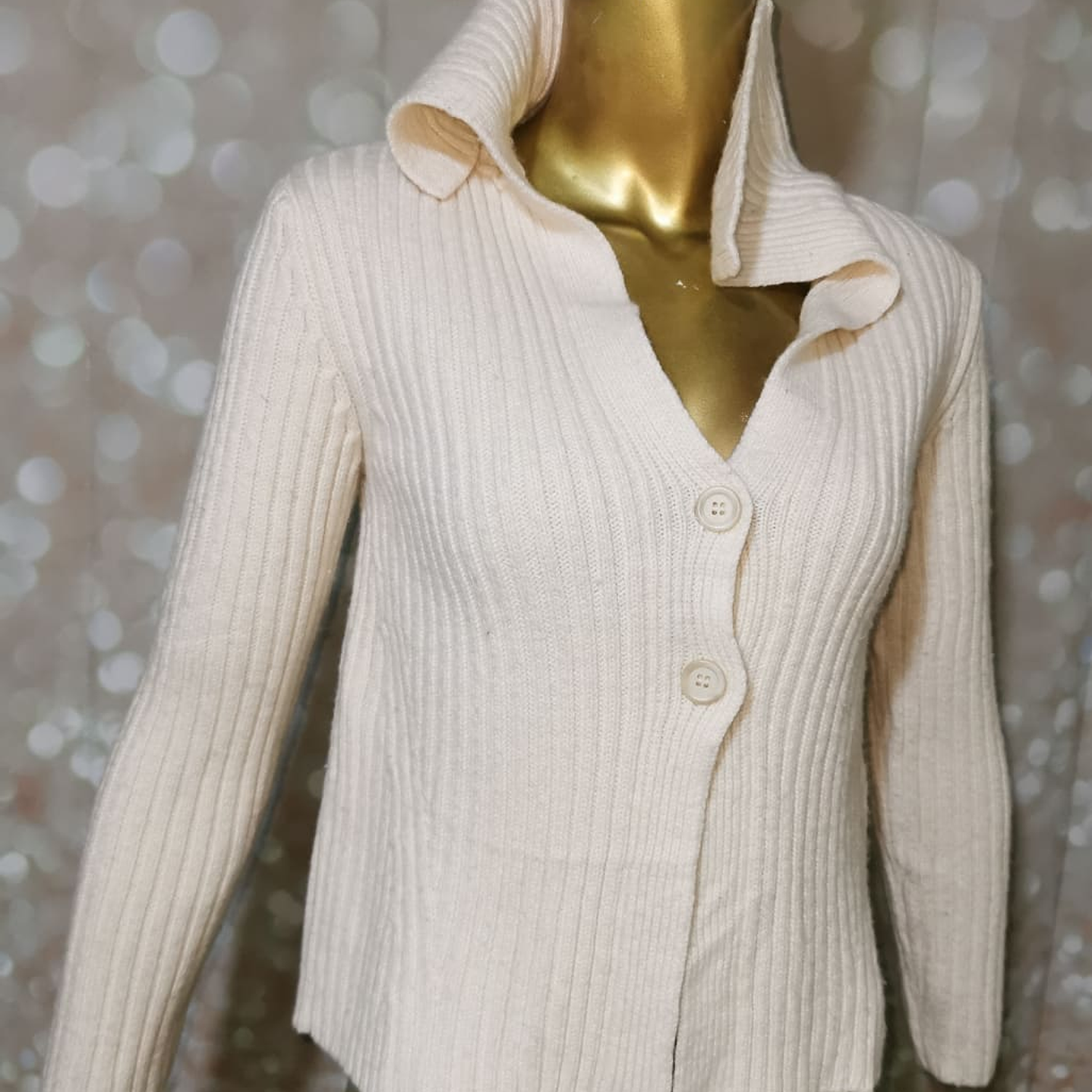 Cardigan Grueso Acanalado 50% Lana ANN TAYLOR (XS-S) 1