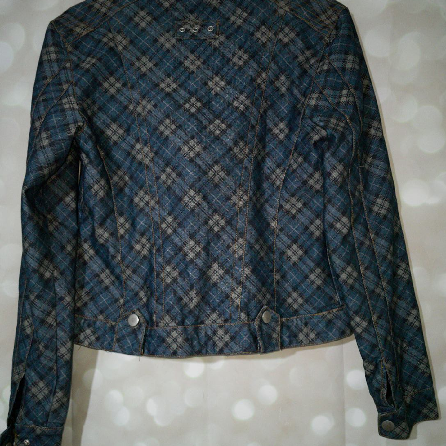 Chaqueta Biker Tartan Denim Estilo Punk JJEANS (S) 6