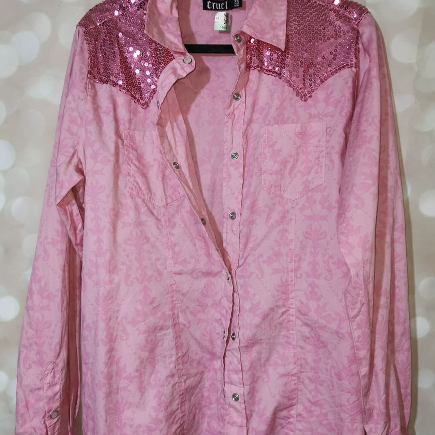 Camisa Cowboy Lentejuelas Broches CRUEL DESIGUAL (XL) NUEVO 1