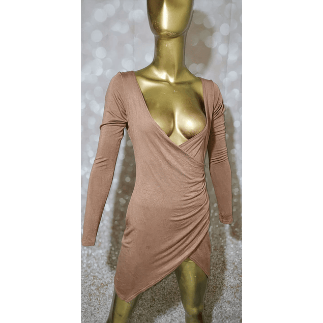 Vestido Cruzado Stretch Escote V PRETTY LITTLE THING (M)