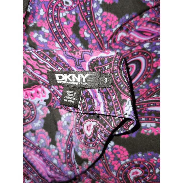 Falda Evasé Plisada Paisley Seda DKNY (M) NUEVO