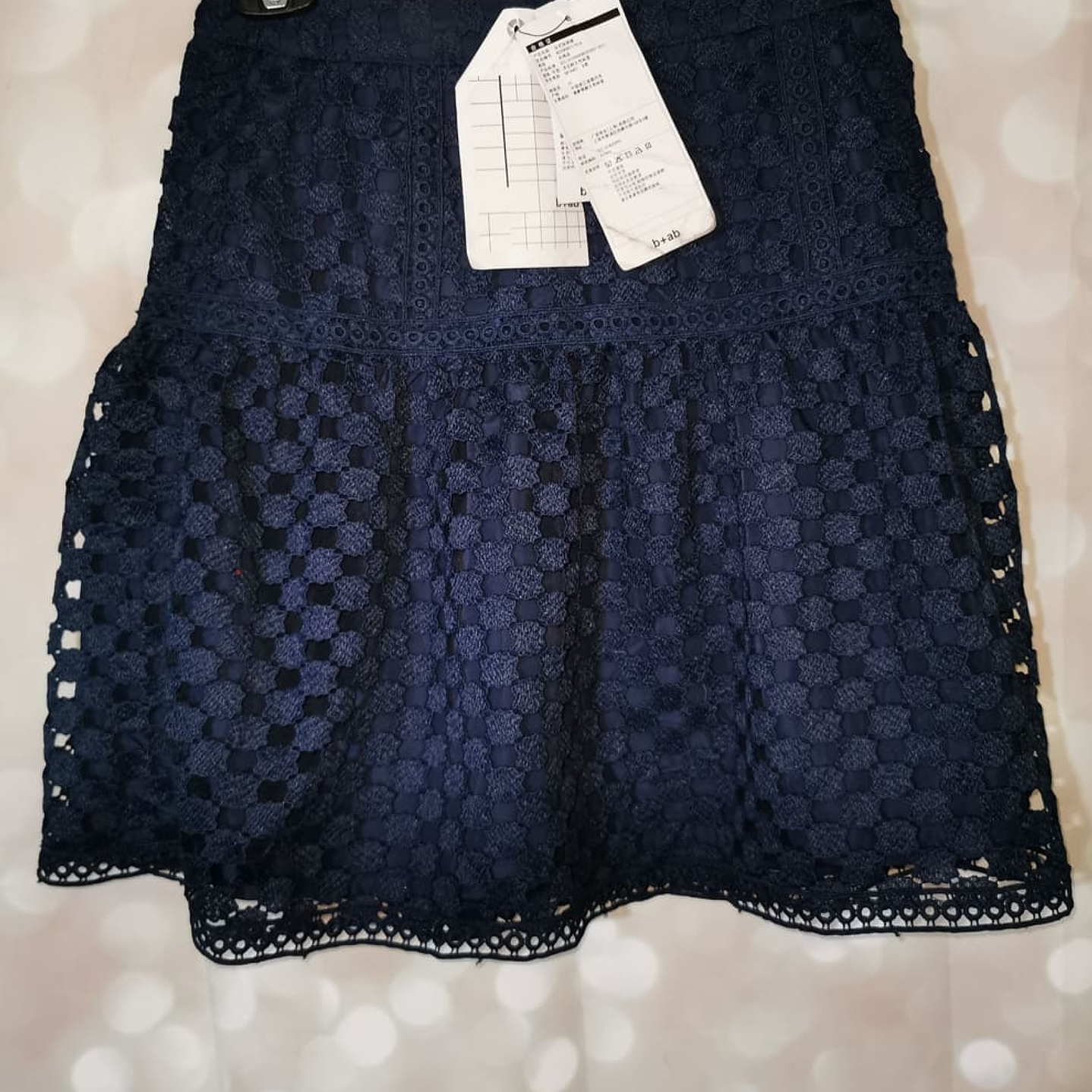 Falda Plisada Encaje Navy B+AB (S) NUEVO ETIQUETA 3