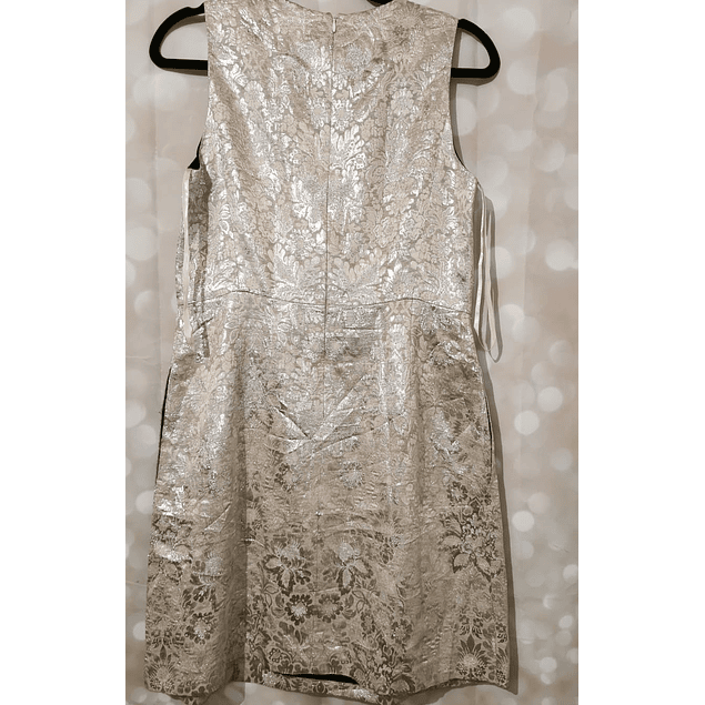 Vestido  Metalizado Plata Texturizado DKNY (S)