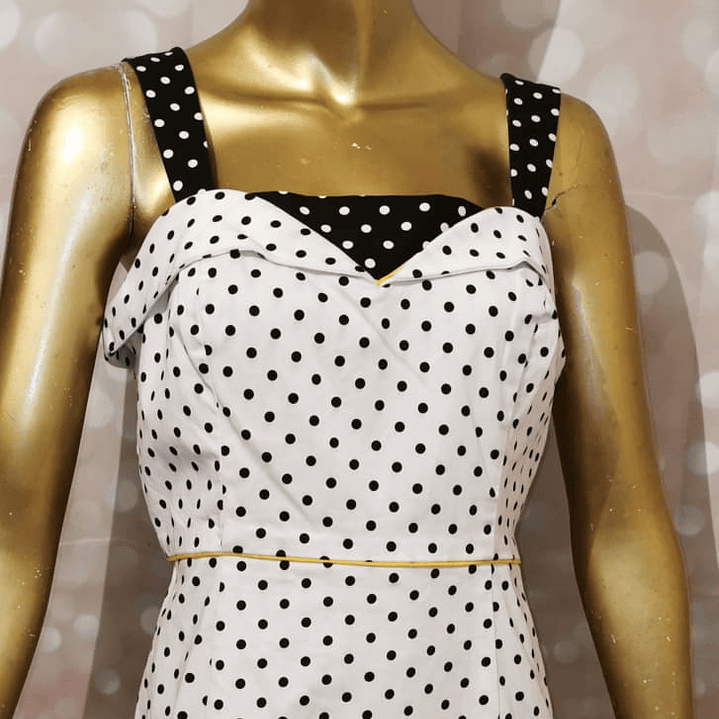 Vestido Polka Dot PinUp Midi SANGRIA (10US S-M) 1