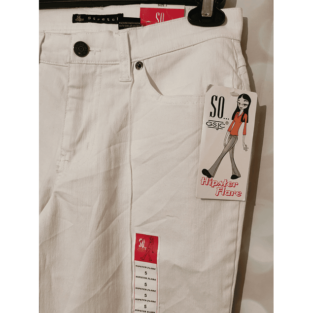 Jeans Blanco Hypster Flare (S) NUEVO