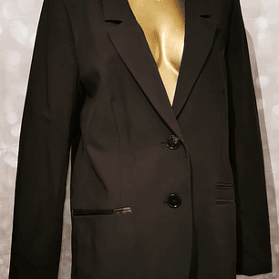 Blazer Largo Negro H&M UK 10 (M-L) NUEVO