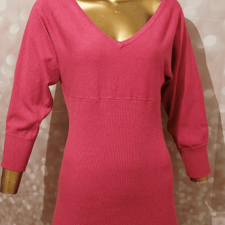 Vestido Tejido Hot Pink Botones Plata GUESS (L-XL ) 2