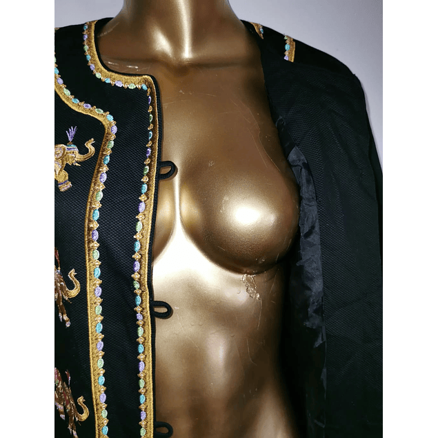 Chaqueta Bordada Boho BOB MACKIE WEARABLE ART NUEVA (L)