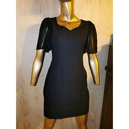 Vestido Little Black Dress Manga Organza HANDMADE (XS) NUEVO