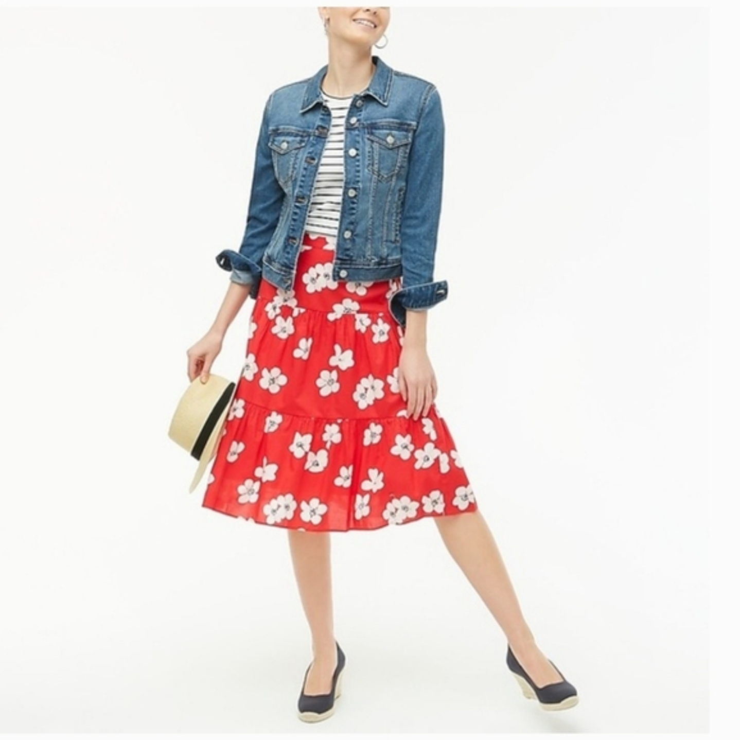 Floral Midi Skirt J.CREW (S) NUEVO ETIQUETAS 1