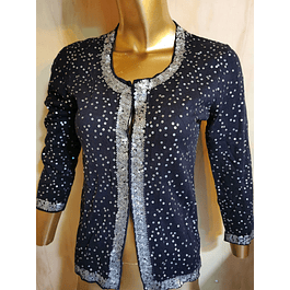 Cardigan Lentejuelas Plata JOAN VASS (S) NUEVO